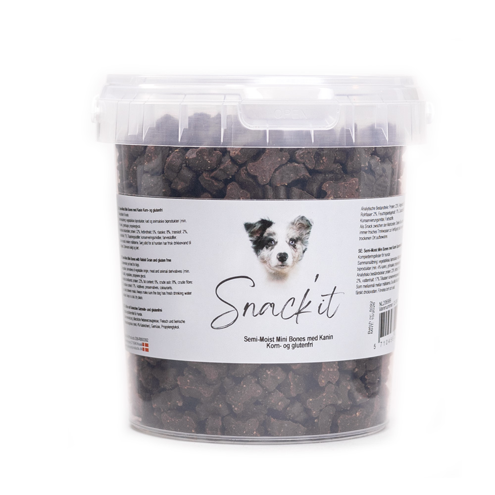Snack’it - Semi-Moist - Bløde godbidder Mini Bones m. Kanin - 500g