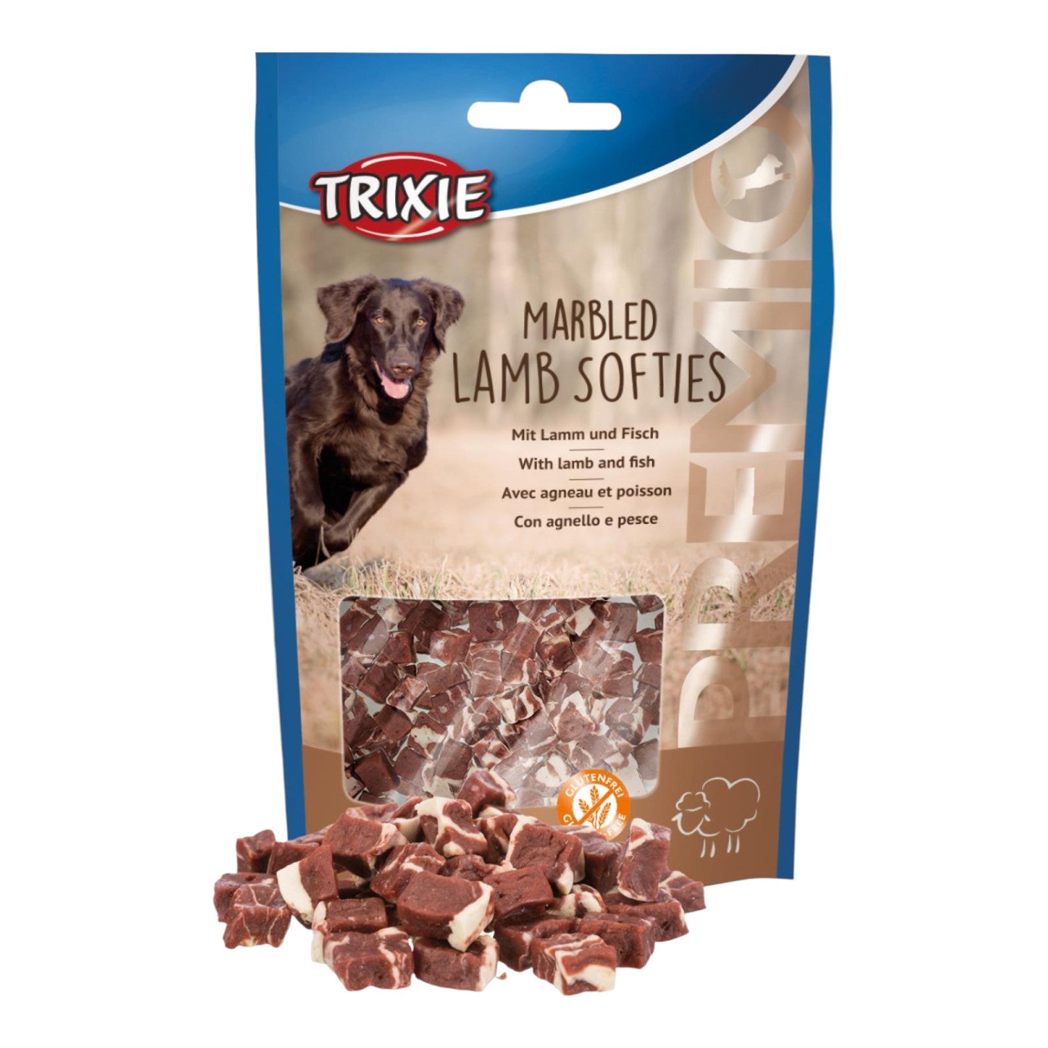 Trixie - Premio - Marbled Softies m. Lam & Fisk - 100g