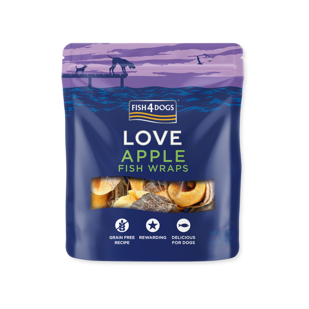 Fish4Dogs - Love - Æble fiske wraps - 90g