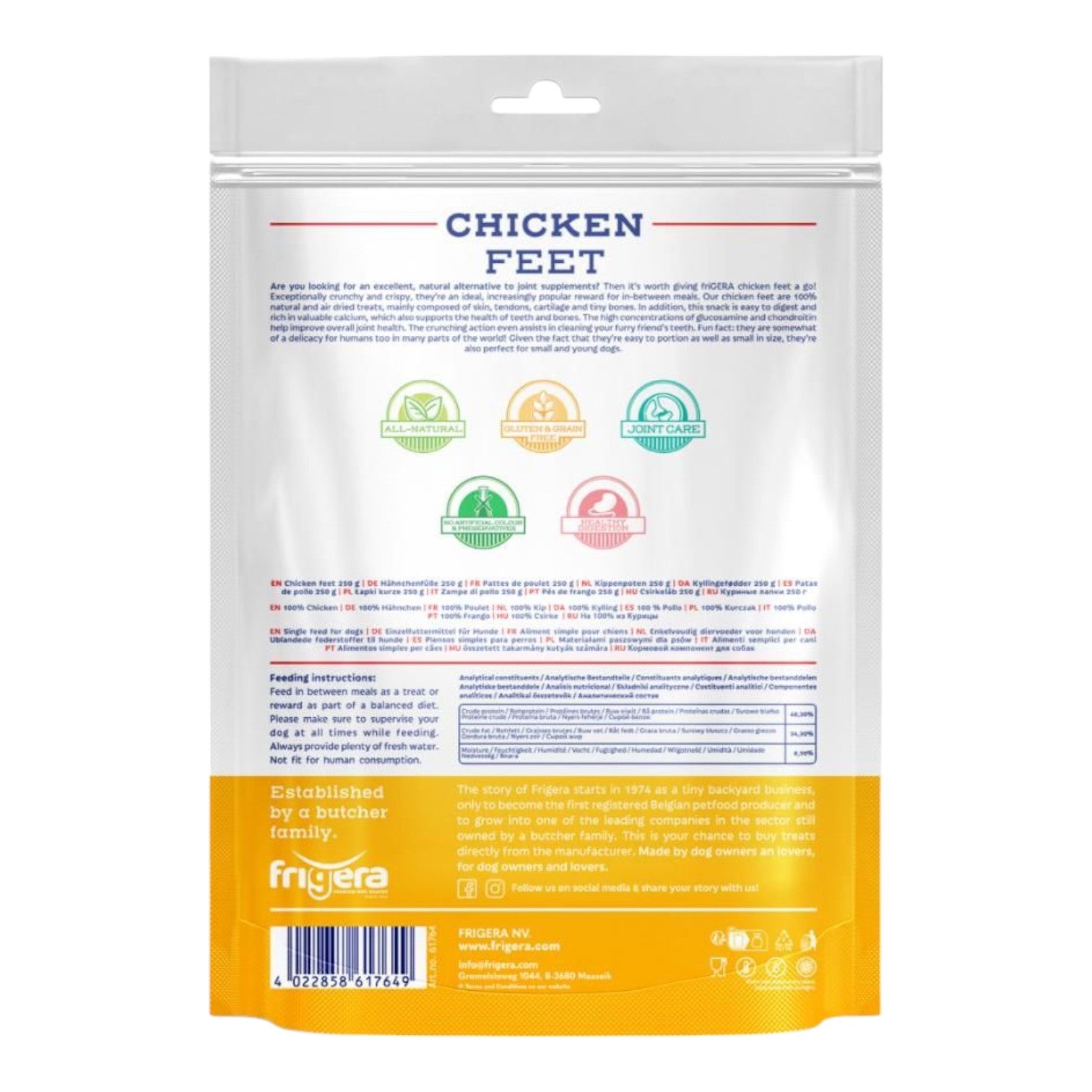 Frigera - Natural Dog Chews - Kyllingefødder 250g