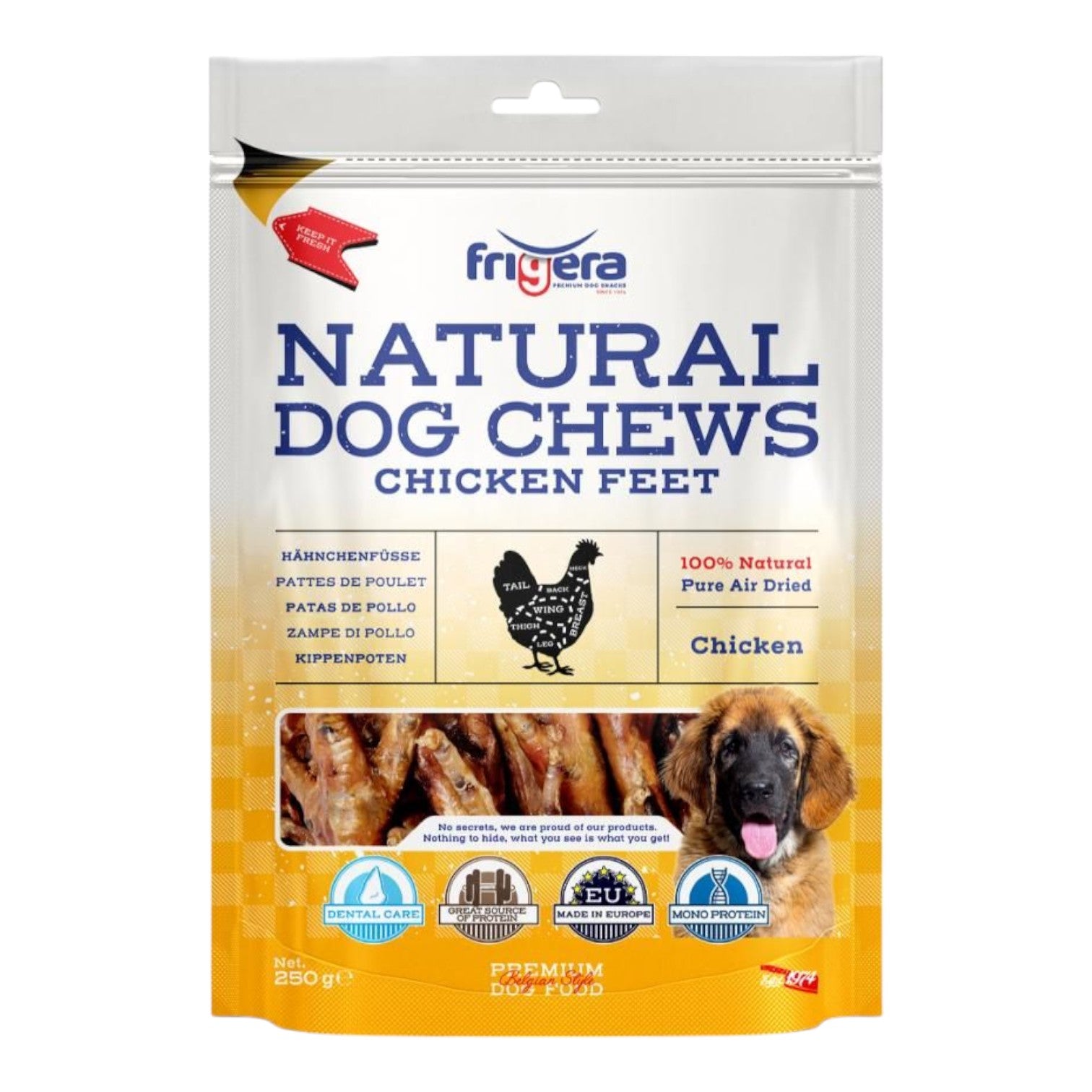 Frigera - Natural Dog Chews - Kyllingefødder 250g