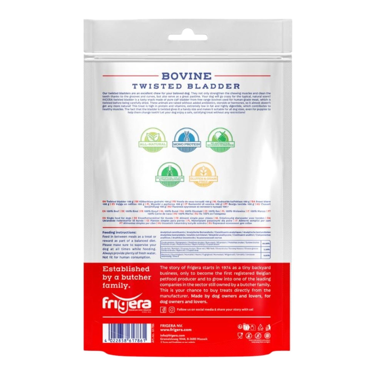Frigera - Natural Dog Chews - Okseblære - 100g