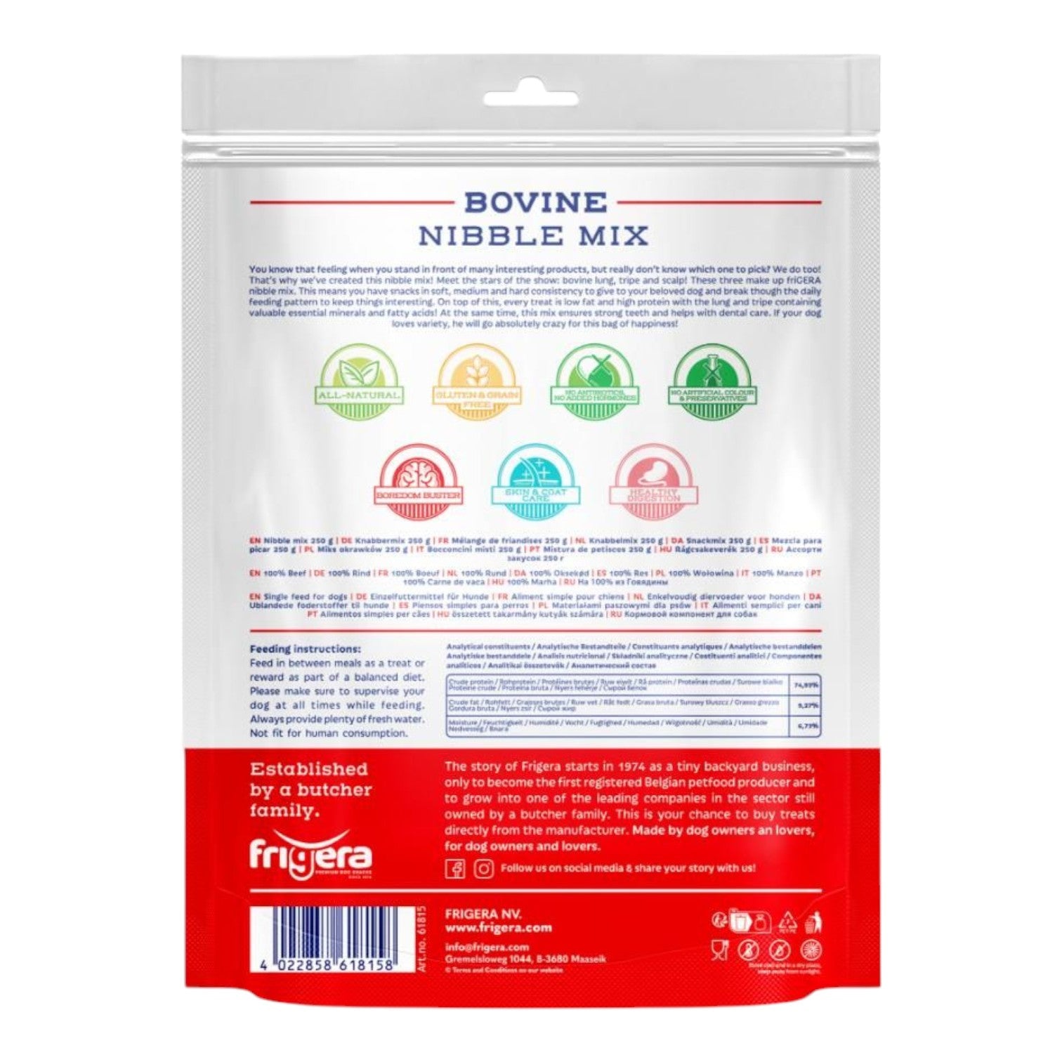 Frigera - Natural Dog Chews - Okse nibble Mix - 250g