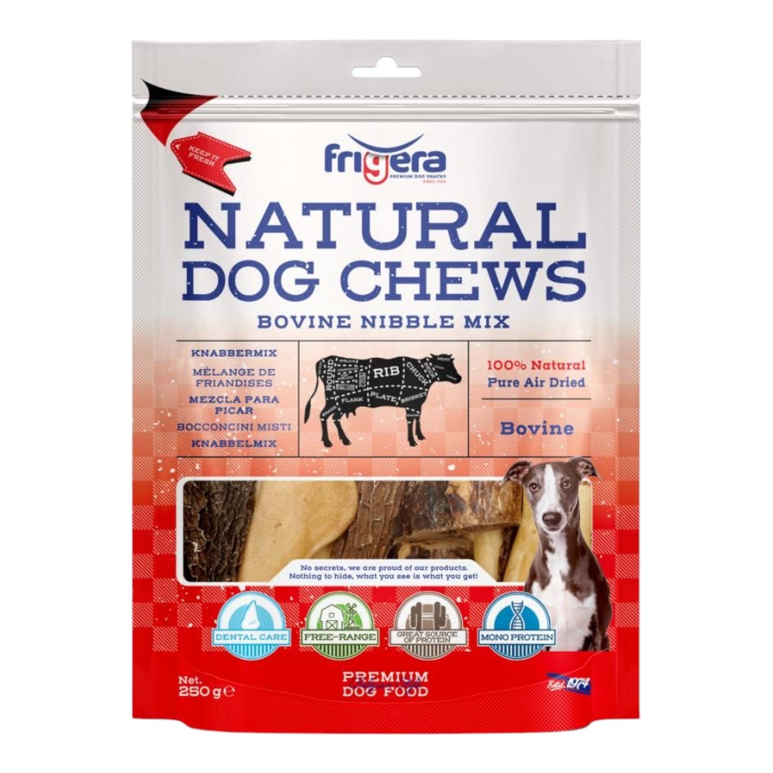 Frigera - Natural Dog Chews - Okse nibble Mix - 250g