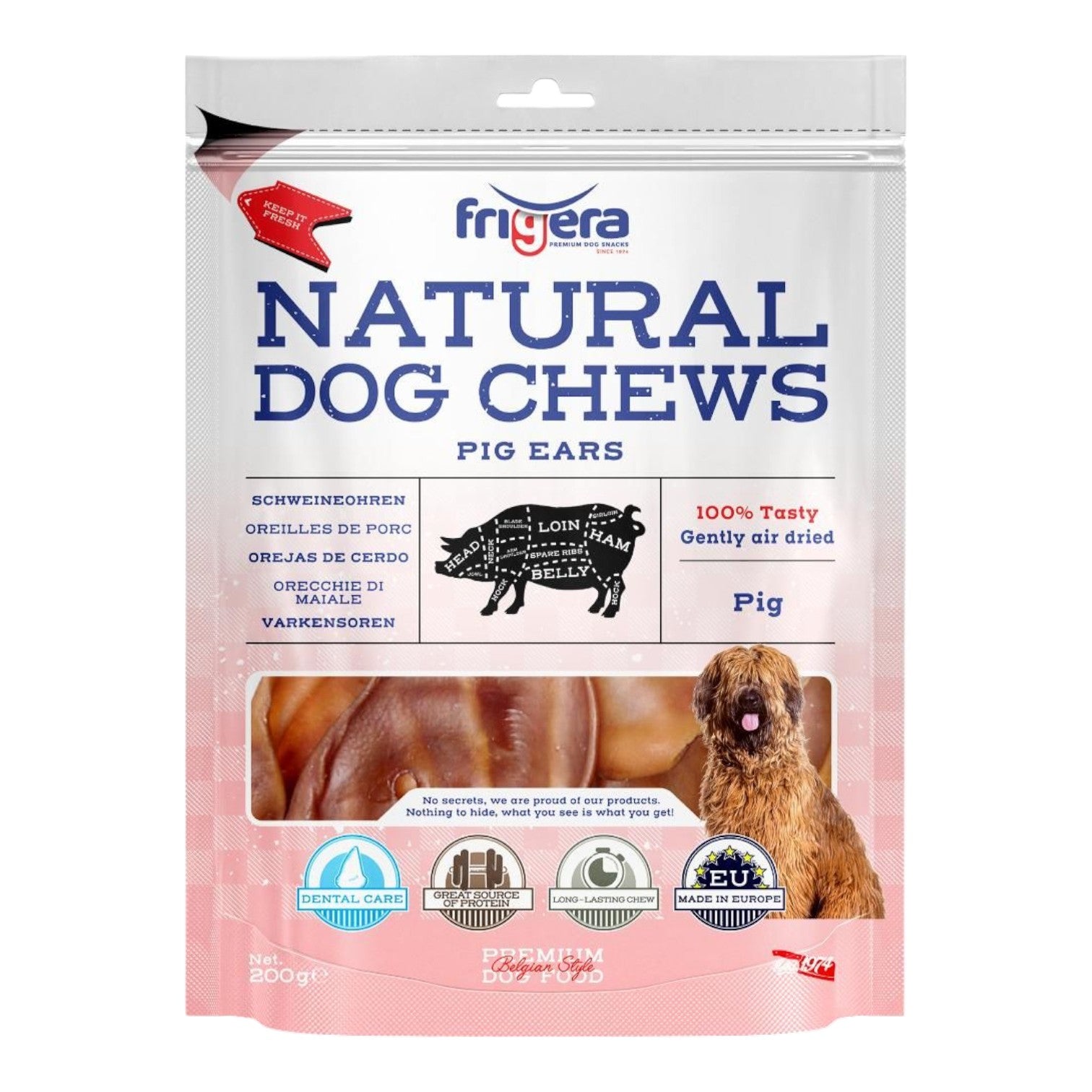 Frigera - Natural Dog Chews - Griseører - 200g