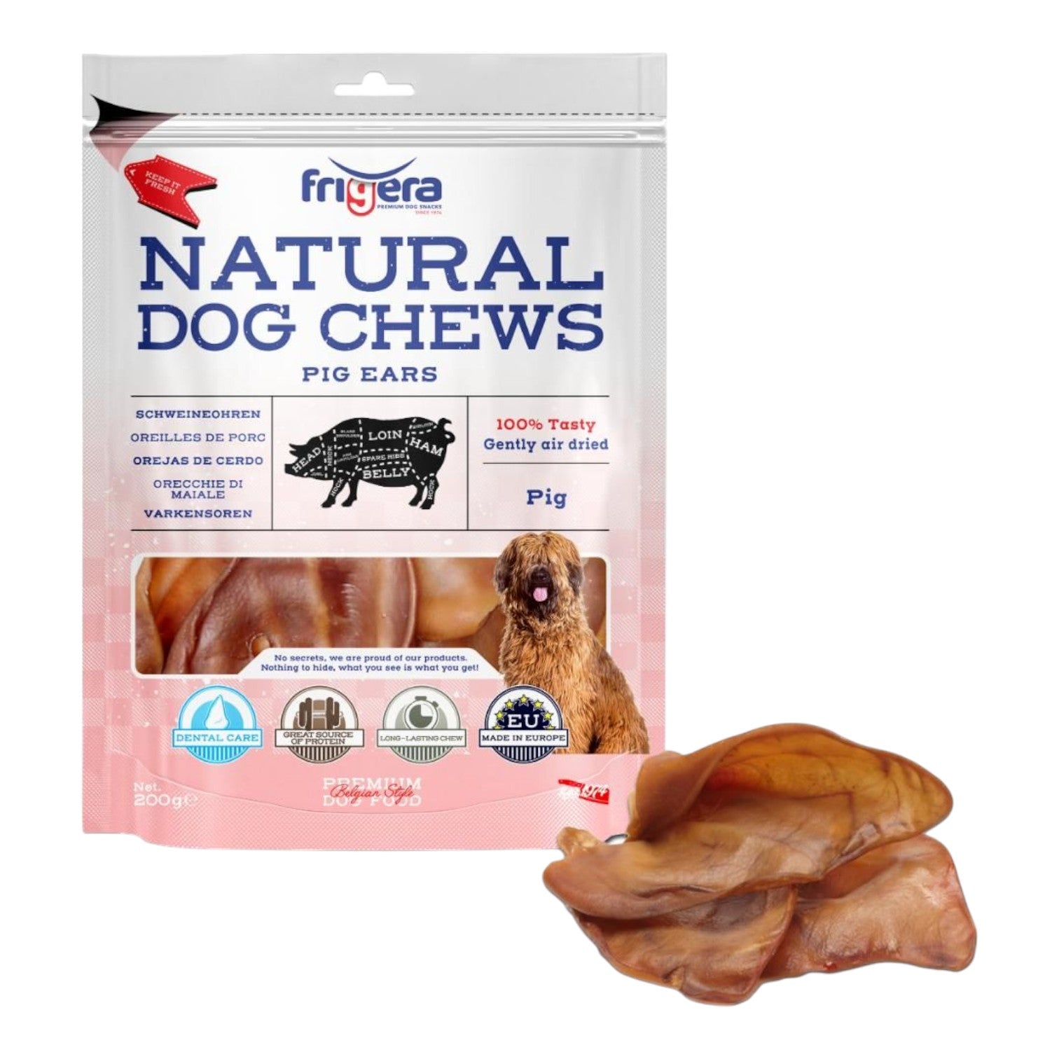 Frigera - Natural Dog Chews - Griseører - 200g