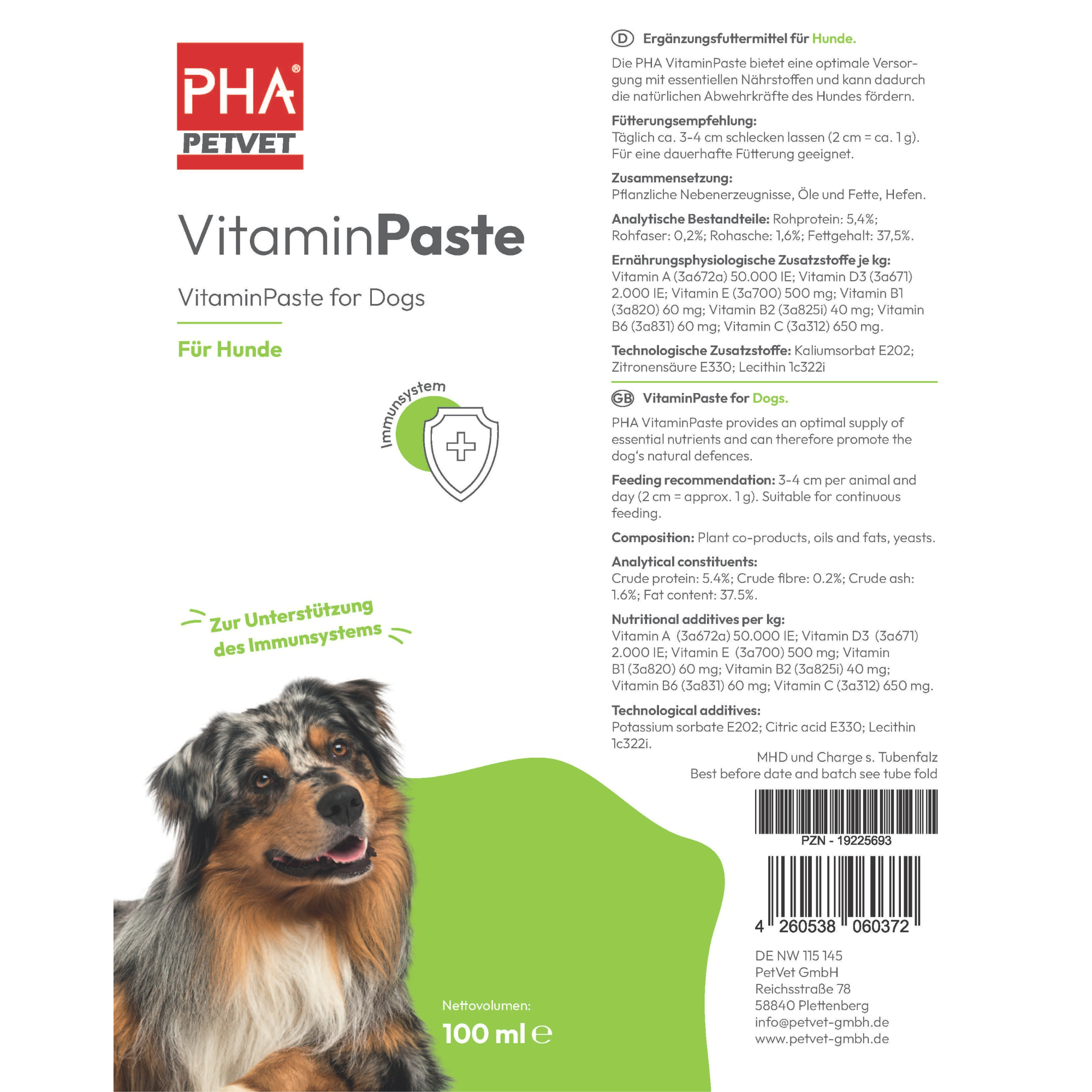 PHA - Vitaminpasta til hunde - 100ml