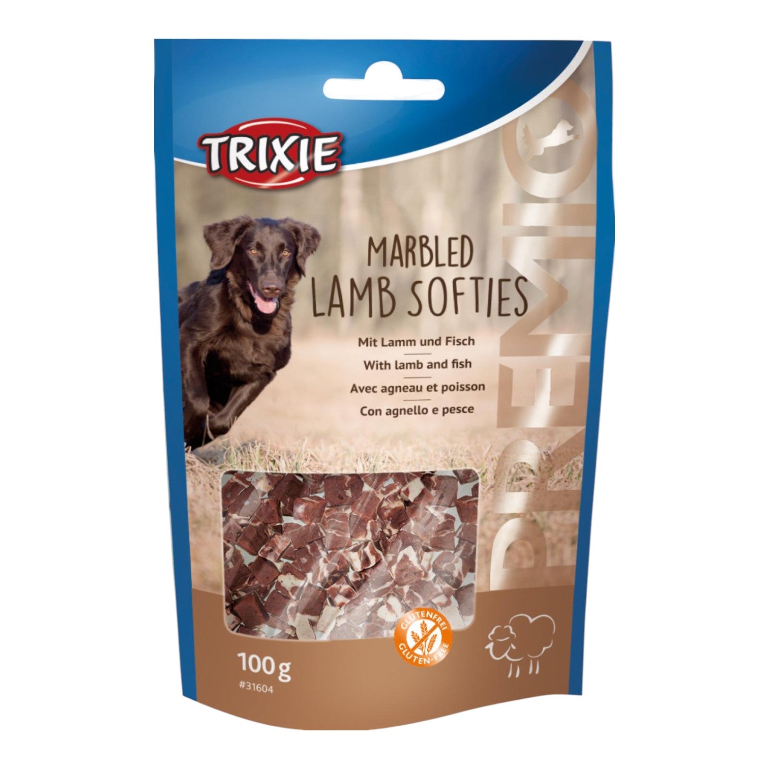 Trixie - Premio - Marbled Softies m. Lam & Fisk - 100g