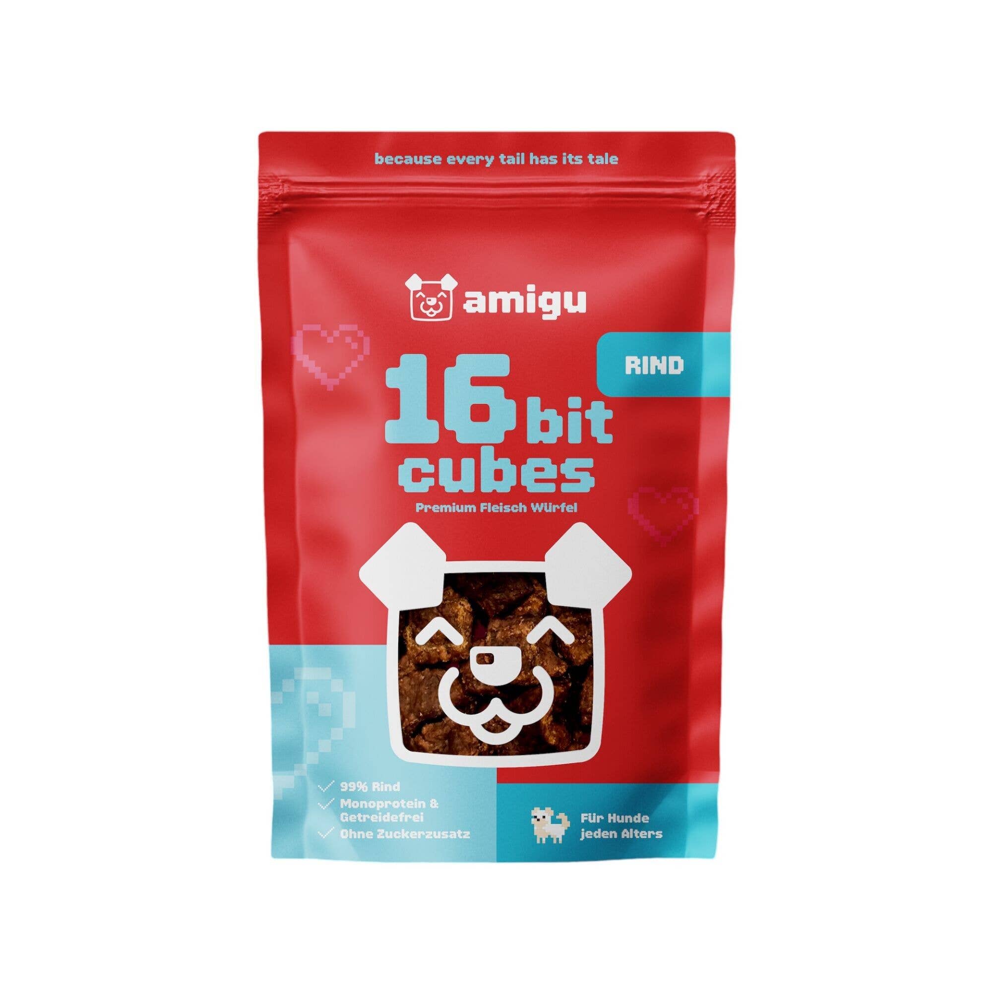 Amigu - Store kødterninger m. Oksekød - 100g