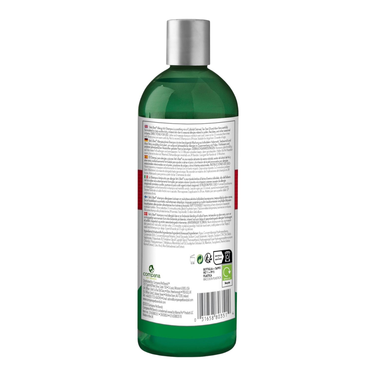 Vets Best - Allergy itch Relief Shampoo - 500ml.
