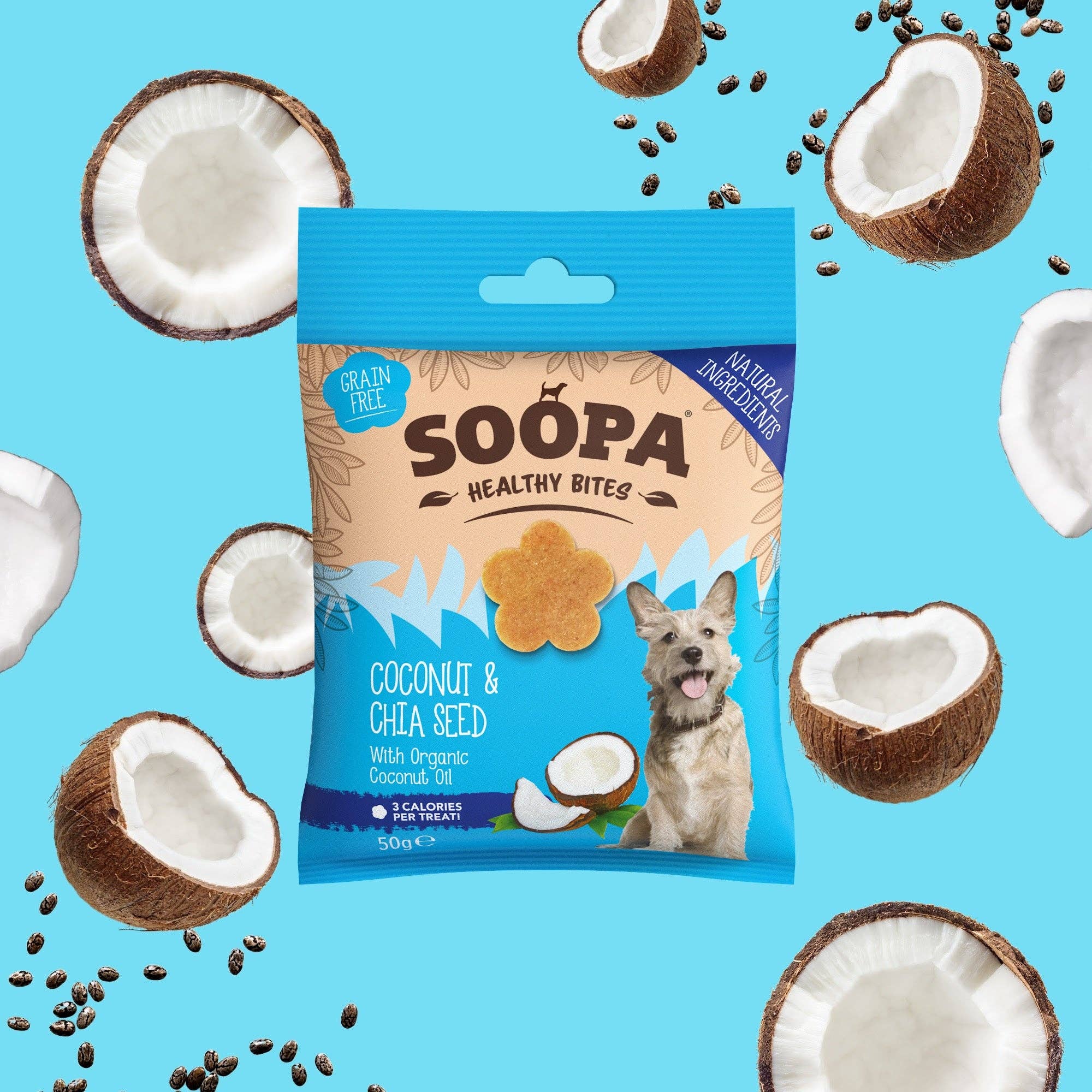 Soopa - Godbidder m. Kokosnød & Chiafrø - 50g