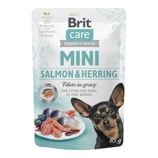 Brit Care Mini - Fileter i sovs m. Laks & Sild - 85g