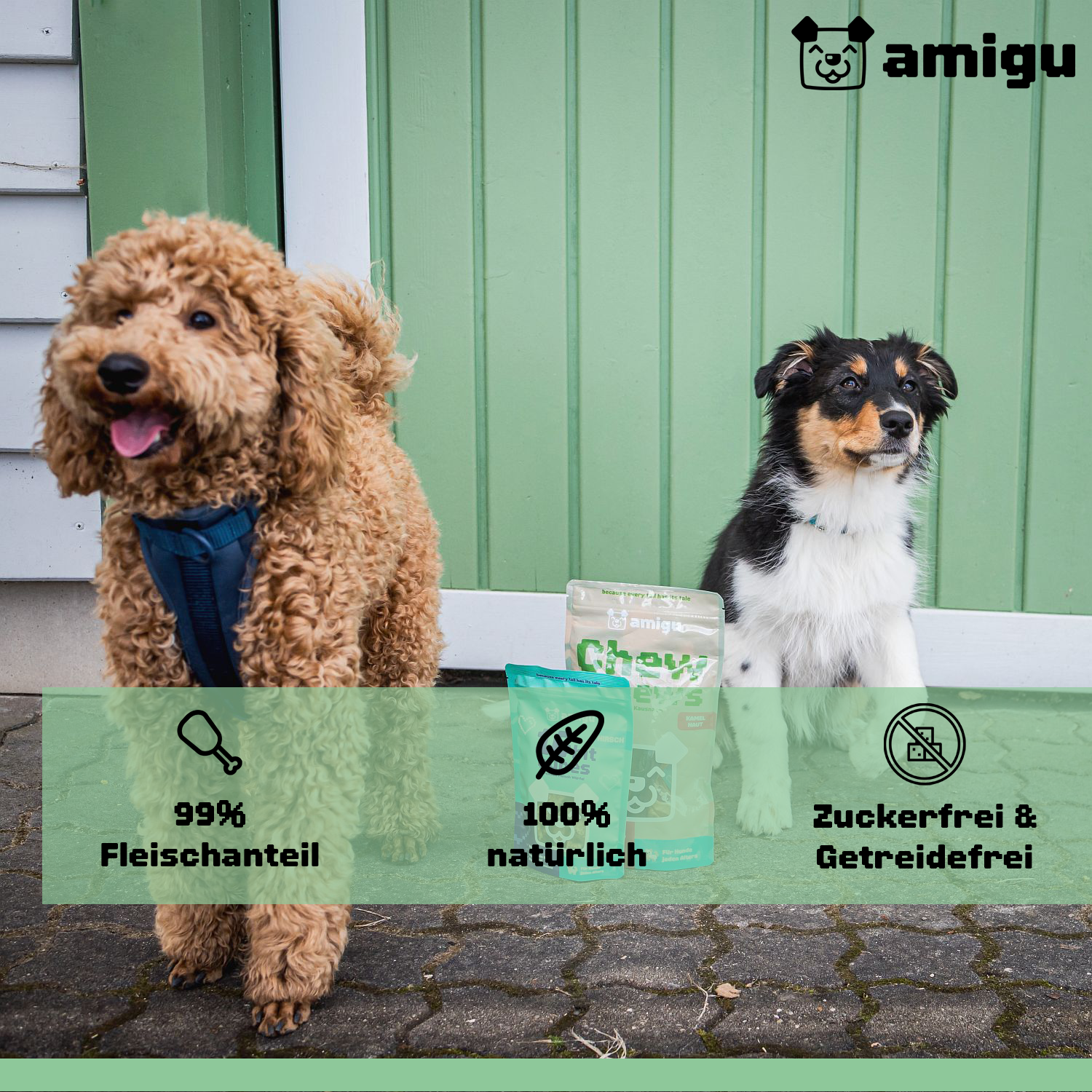 Amigu - Små kødterninger - Kalkun - 100g.