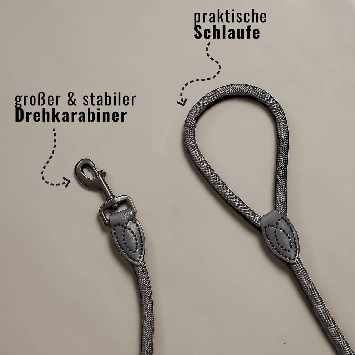 Ne&no® - Hundesnor - Mørk Grå - 170cm