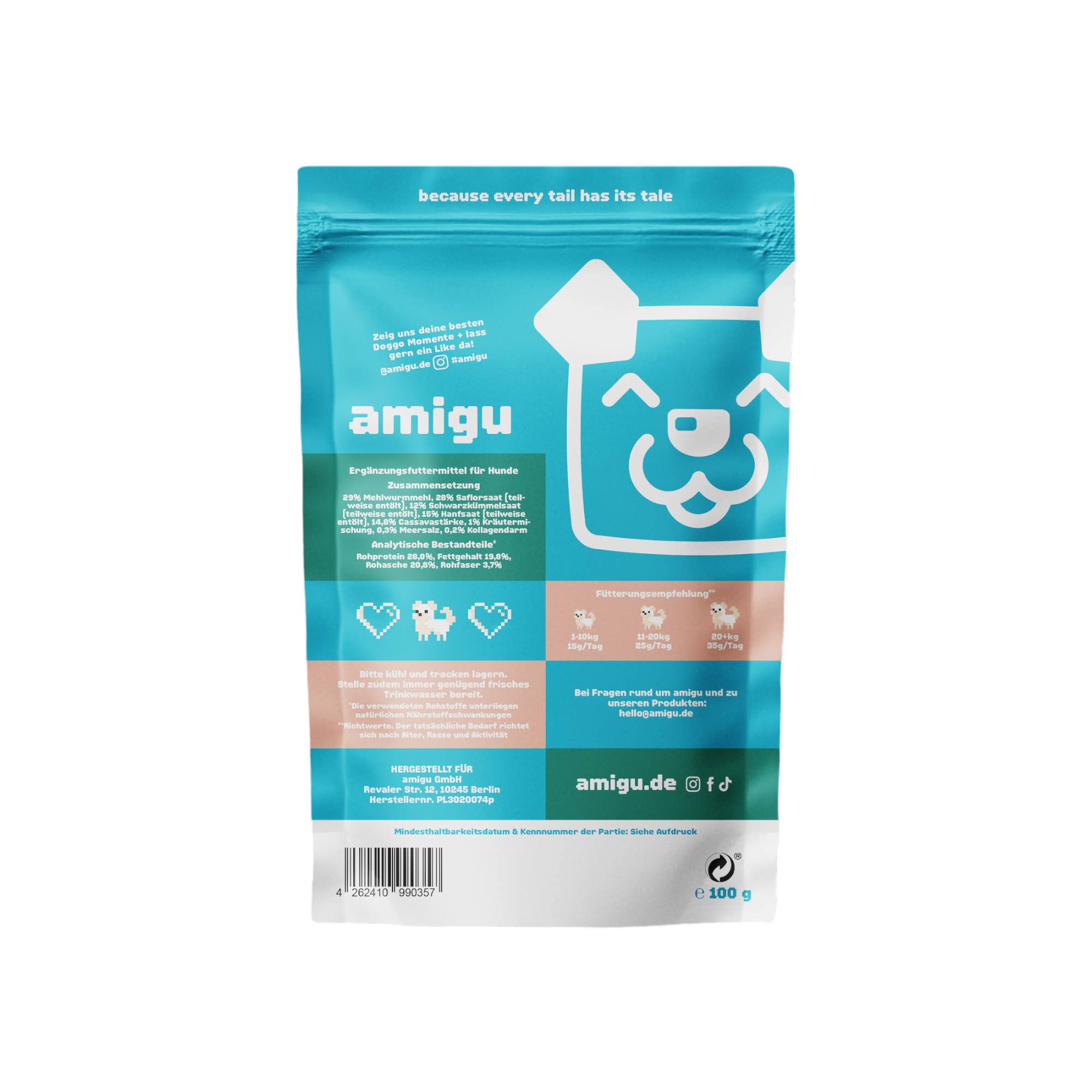 Amigu - Lækre pølser m. Insekter - 100g.