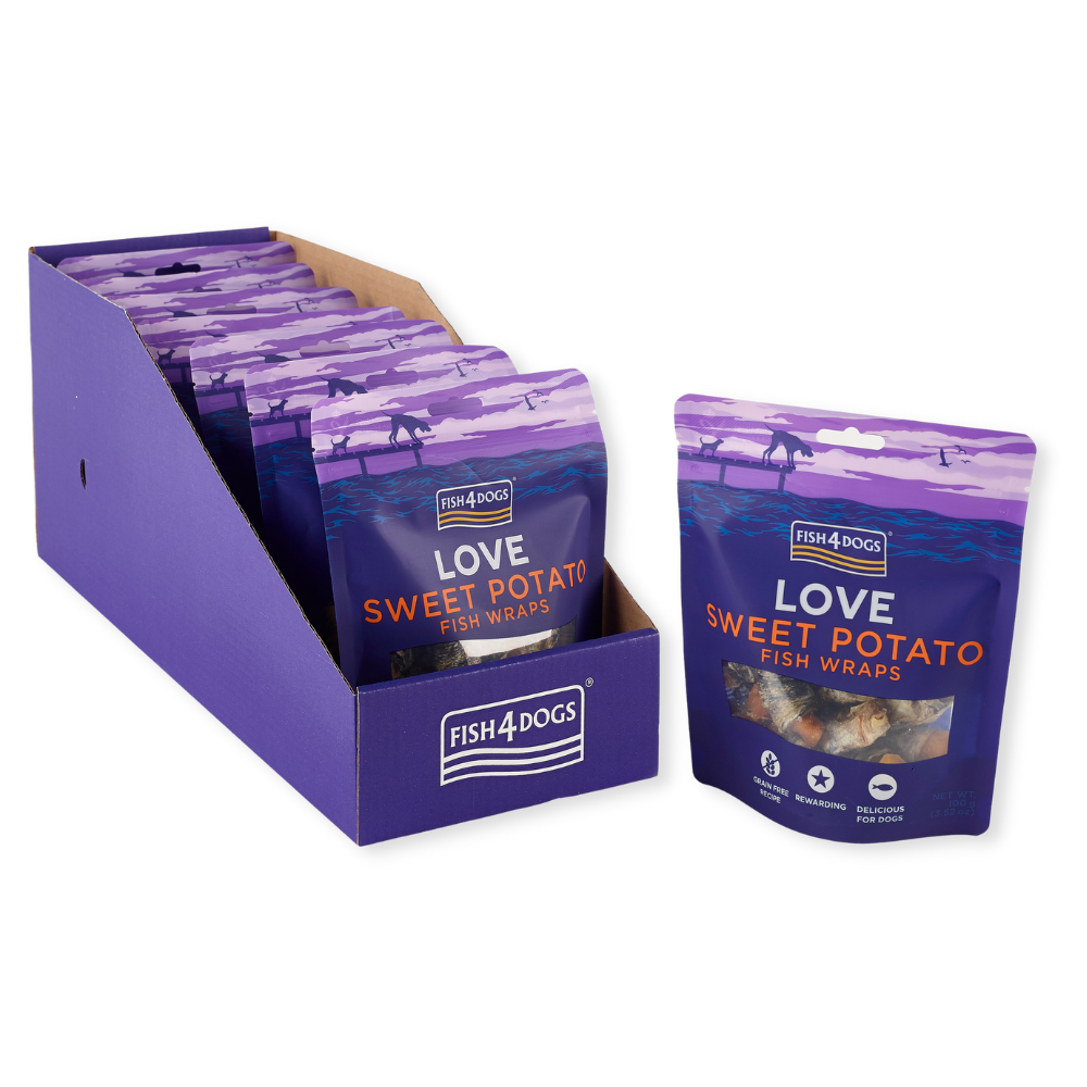 Fish4Dogs - Love - Sød Kartoffel/Fiske Wraps 100g