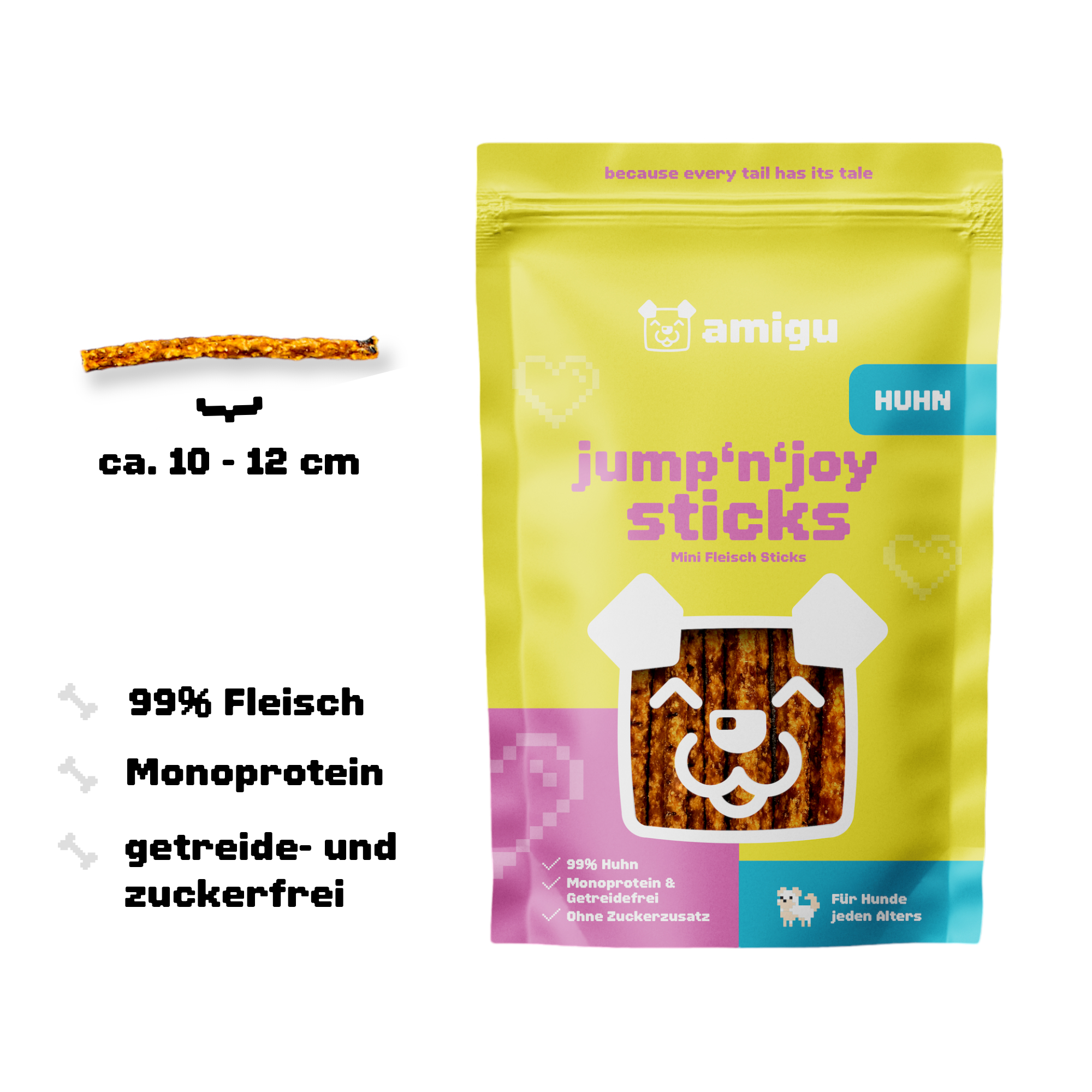 Amigu - Kødpinde m. Kylling - 100g.