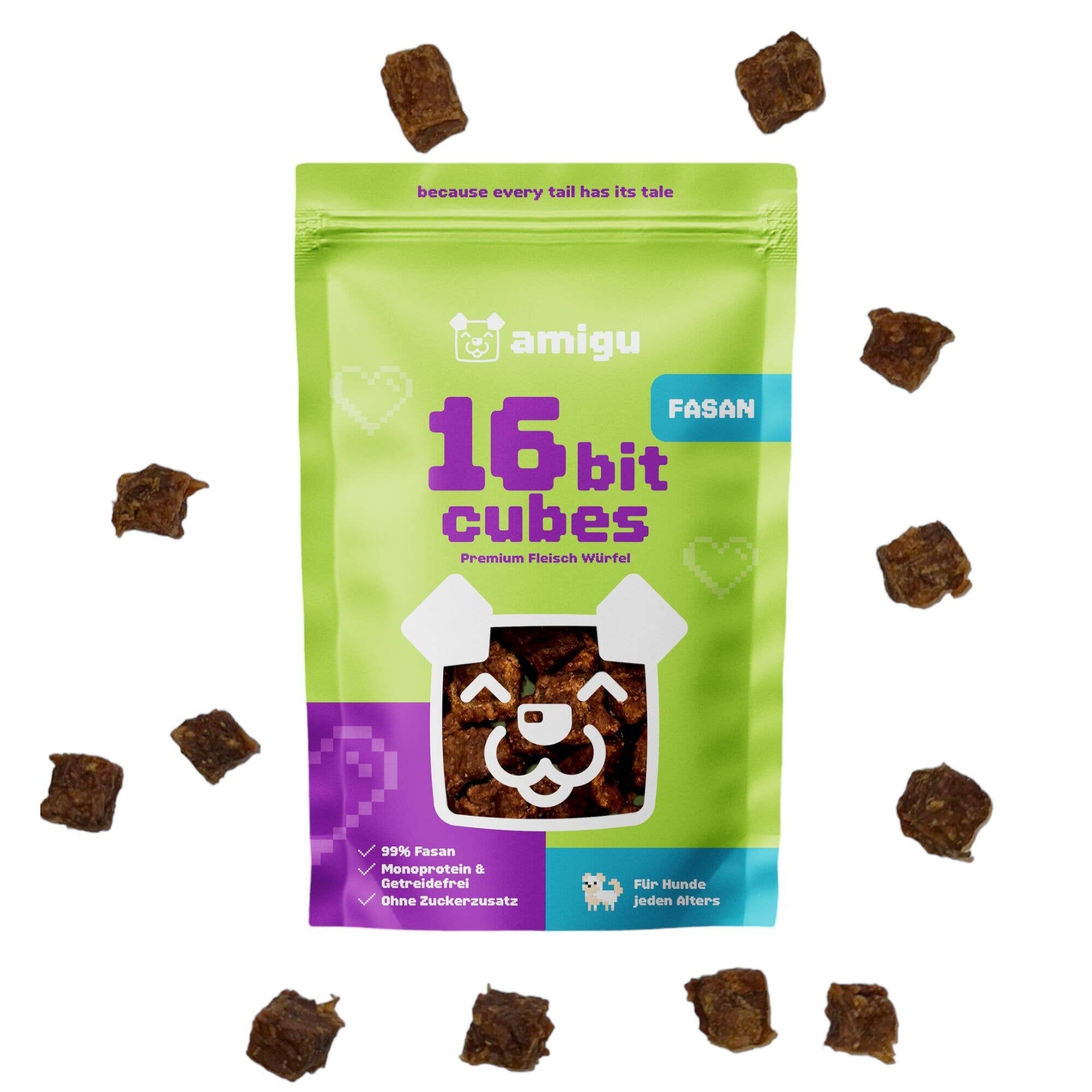 Amigu - Store kødterninger - Fasan - 100g.