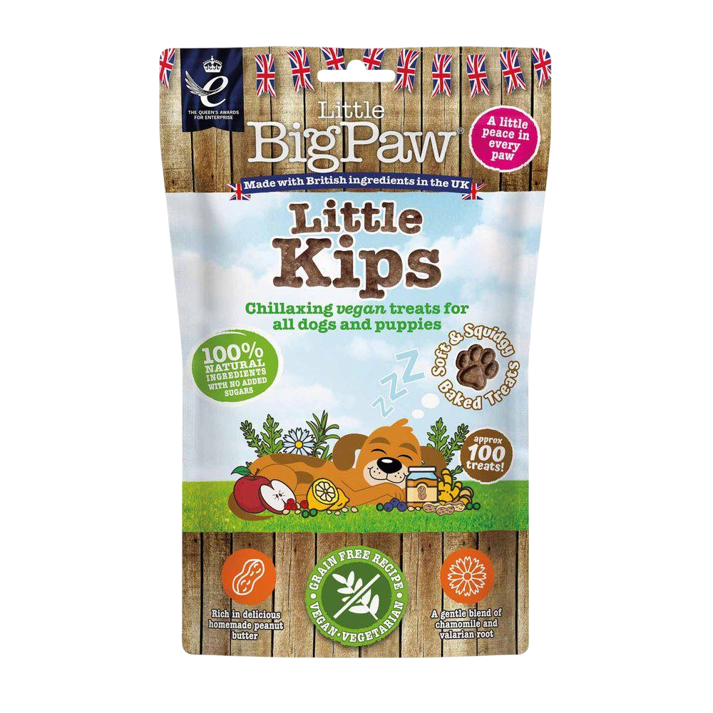 Vovseland Little Big Paw Little Kips veganske hundegodbidder med jordnøddesmør i pose