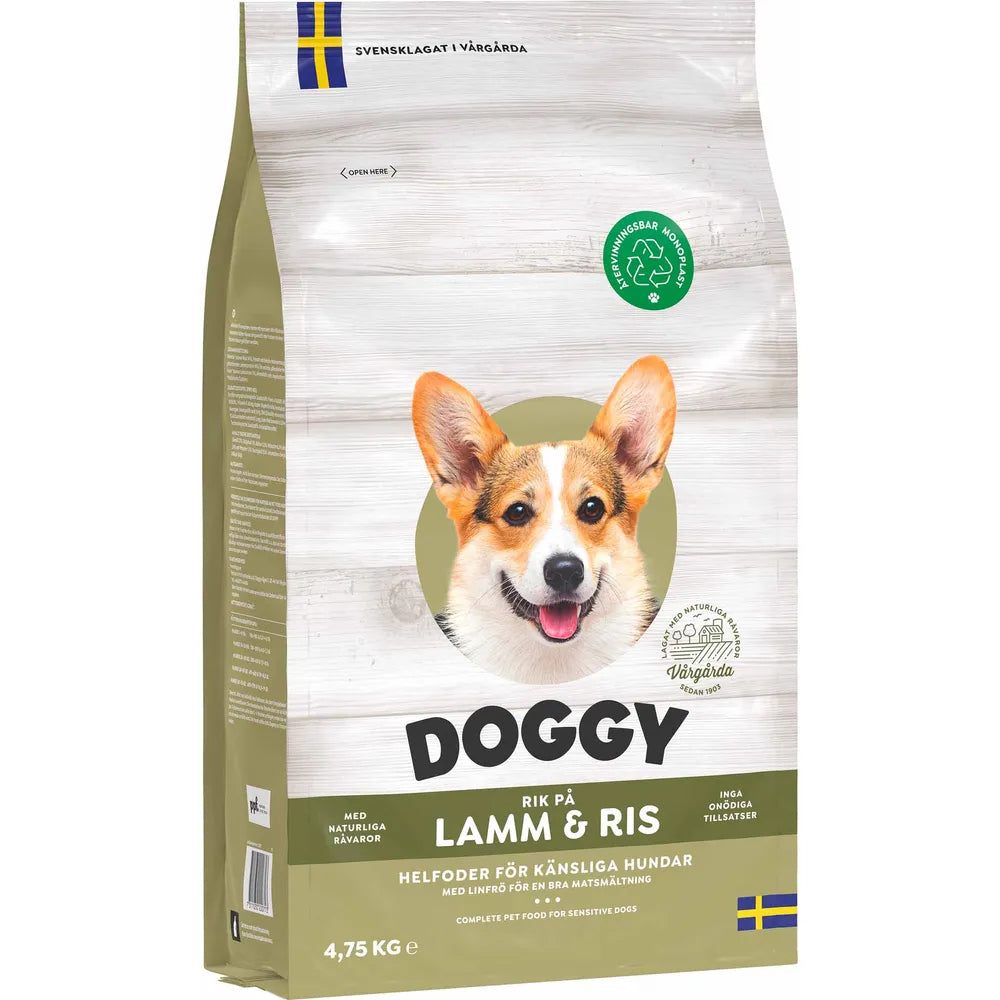 Doggy - Tørfoder - Lam & Ris - 4,75kg.