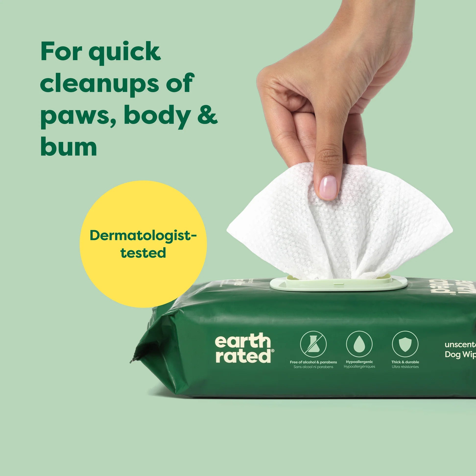 Earth Rated - Dog Wipes - 100 stk. u. parfume