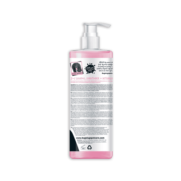 Bugalugs - 3 i 1 Shampoo - Hindbær & Citron - 500ml