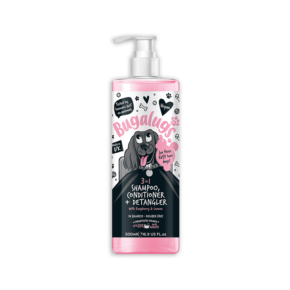 Bugalugs - 3 i 1 Shampoo - Hindbær & Citron - 500ml
