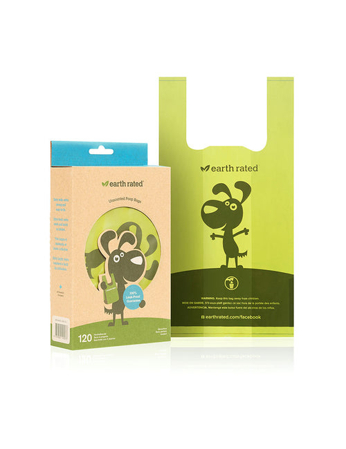 Earth Rated - Høm Høm poser - 120 stk. m. håndtag - U. parfume