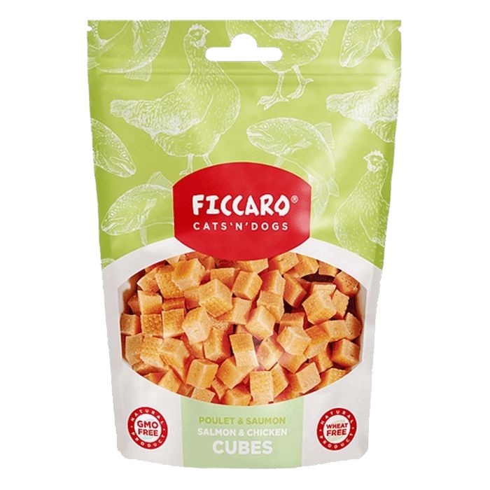 Ficcaro - Cubes m. Laks & Kylling - 100g