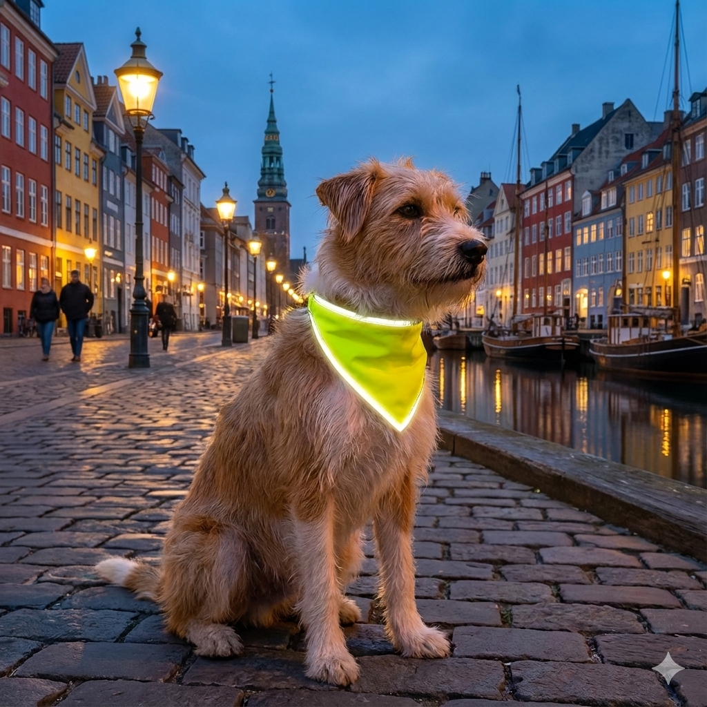 Refleks-Bandana til hund - Gul