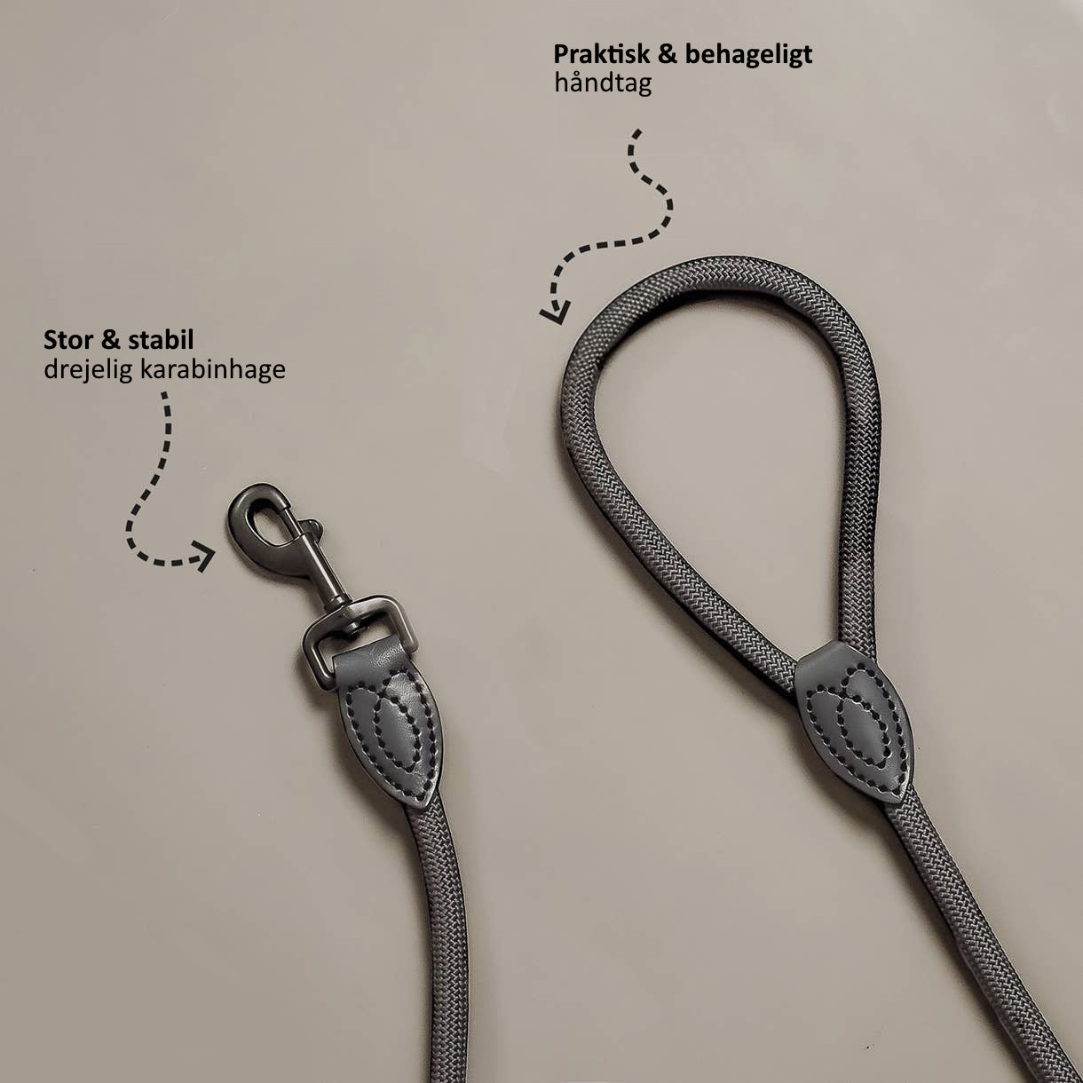 Ne&no® - Hundesnor - Mørk Grå - 170cm