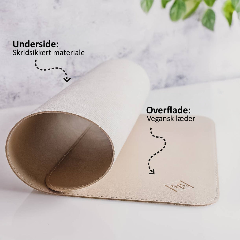 Ne&no® - Skåleunderlag af vegansk læder - Grå - 60x40cm