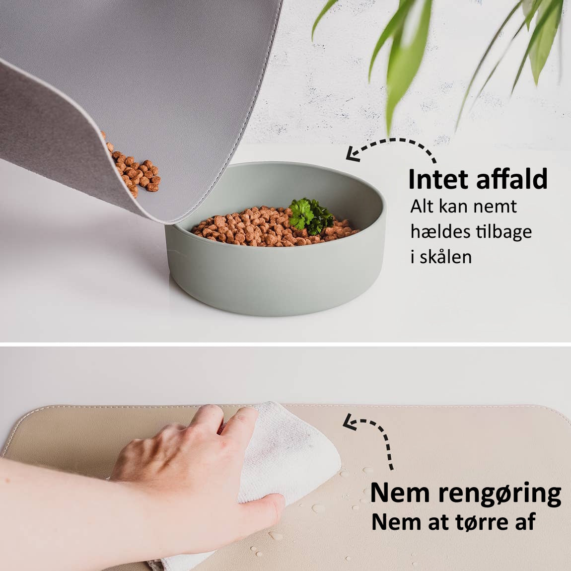 Ne&no® - Skåleunderlag af vegansk læder - Grå - 60x40cm