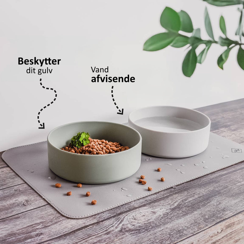 Ne&no® - Skåleunderlag af vegansk læder - Grå - 60x40cm