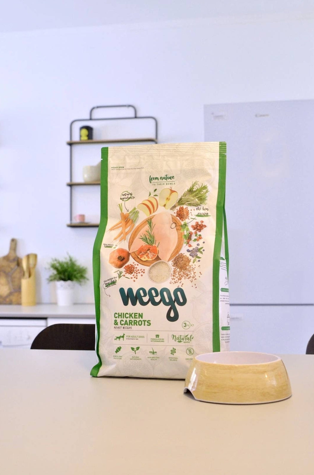 Weego - Økologisk Hundefoder -  Kylling & Gulerødder - ØKO