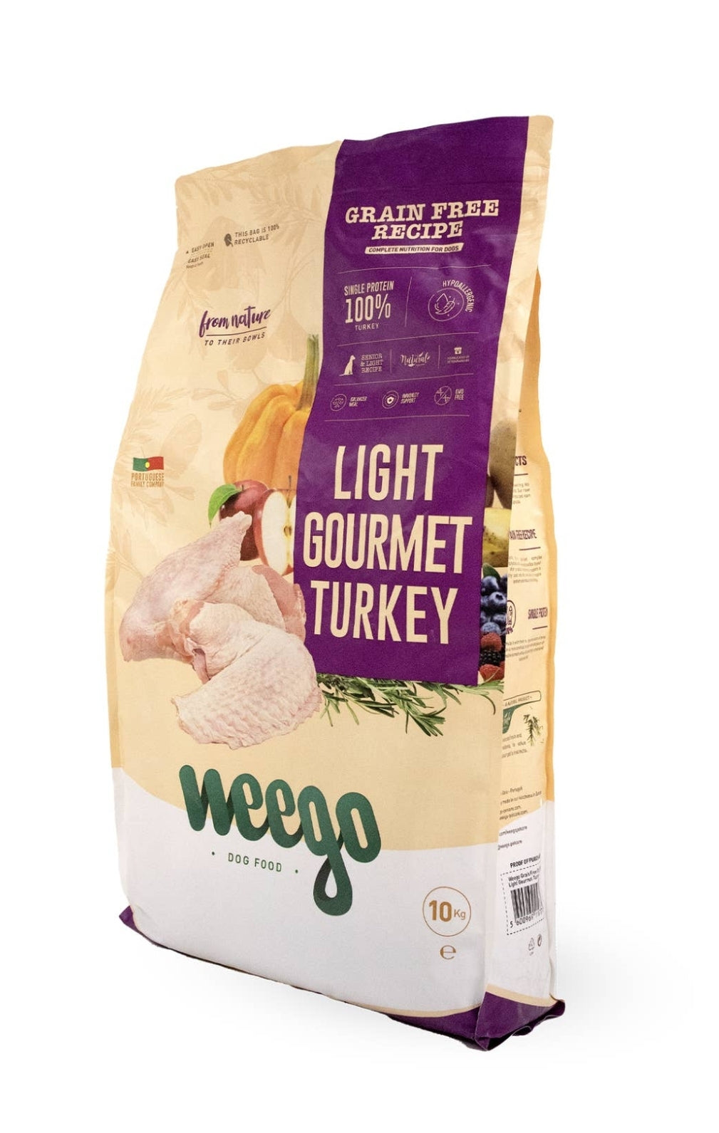 Weego - Økologisk Hundefoder - Senior/Light - Gourmet Kalkun - ØKO