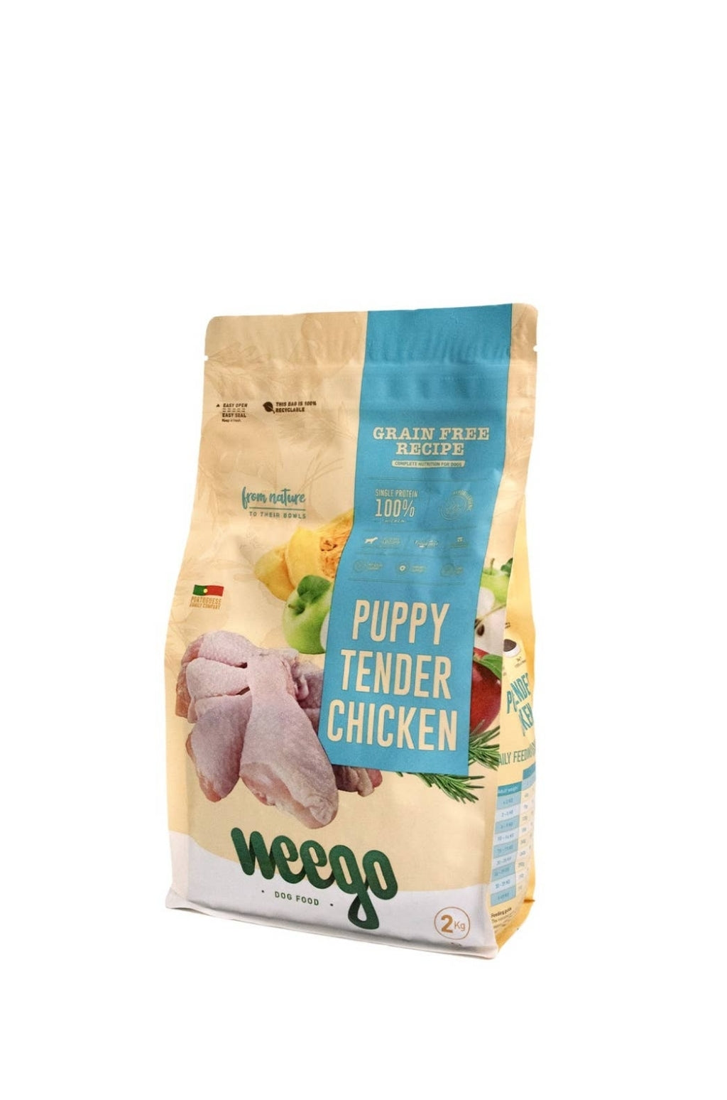 Weego - Økologisk Hundefoder - Hvalp - Mør Kylling - ØKO