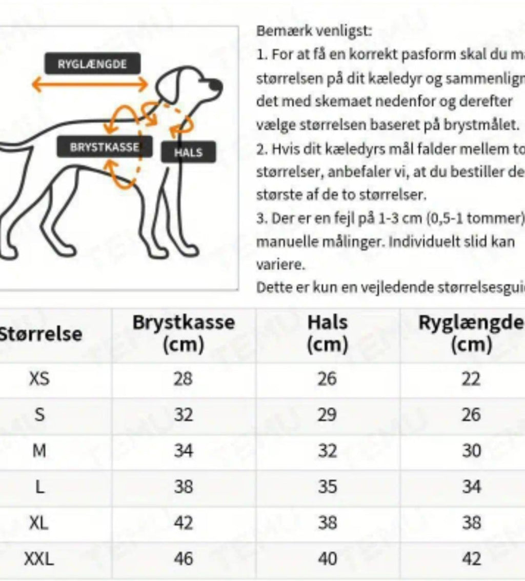 Hundejakke m. sele - Army grøn