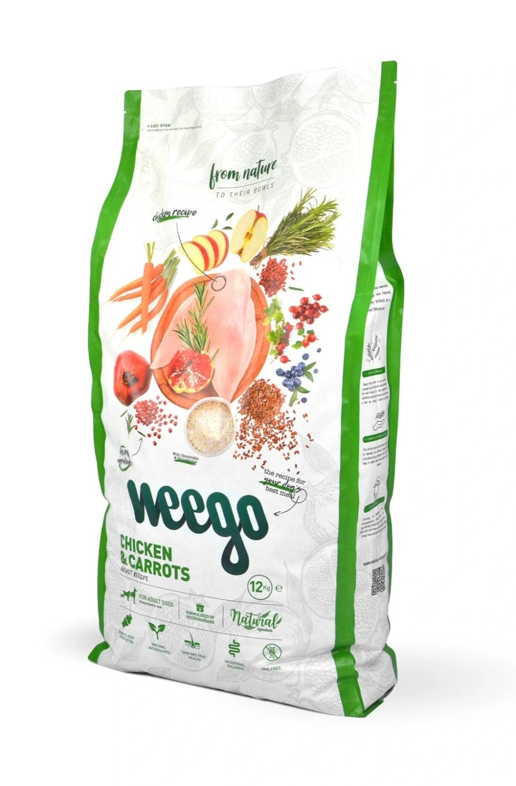Weego - Økologisk Hundefoder -  Kylling & Gulerødder - ØKO