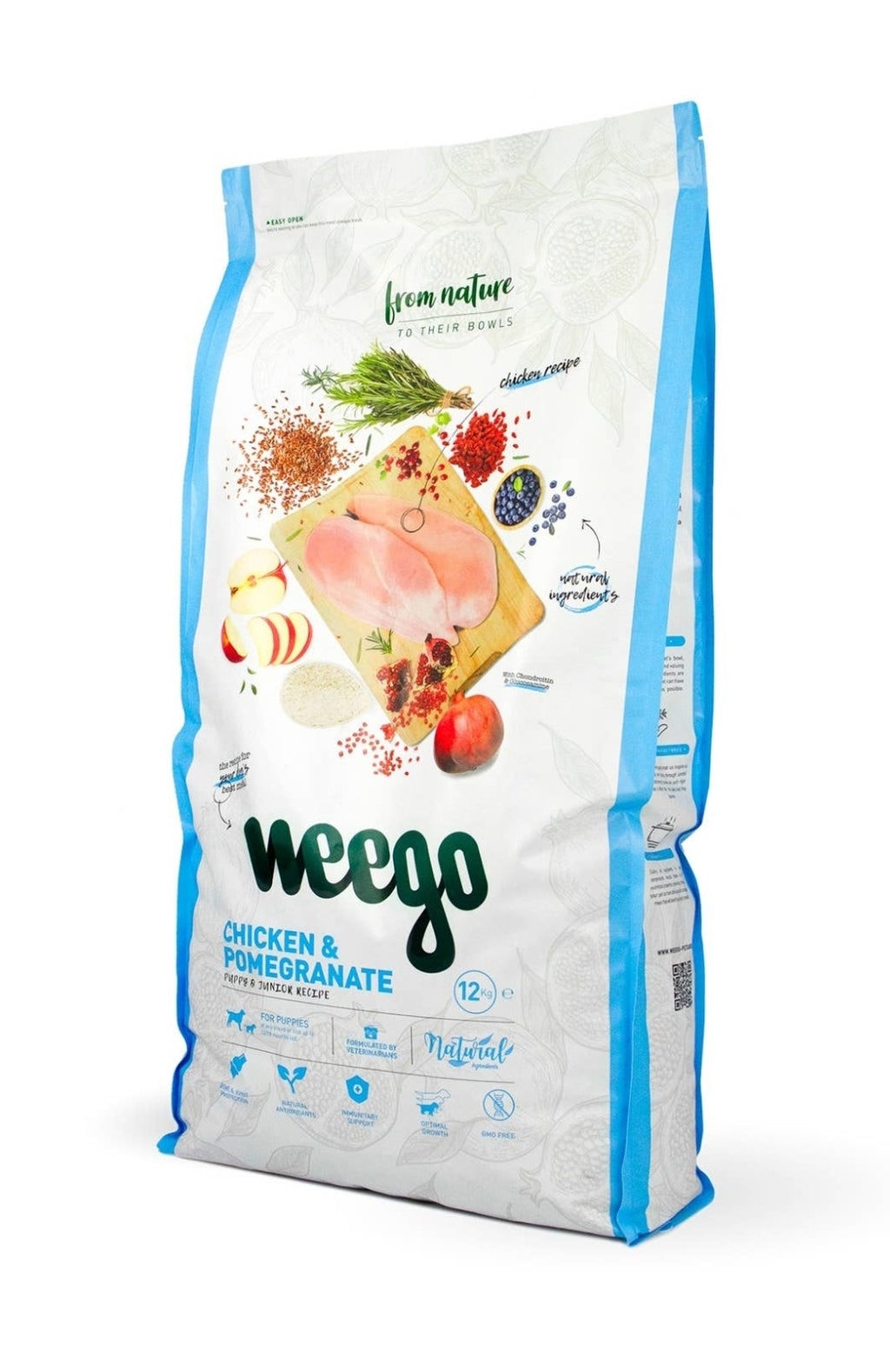 Weego - Økologisk Hundefoder - Kylling & Granatæble - ØKO