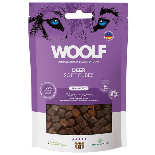 Woolf Naturlige godbidder Soft Cubes Hjort 100g