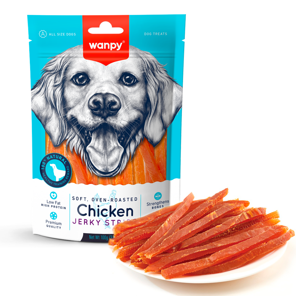 Wanpy - Bløde Kyllinge-jerky Strips - 100g