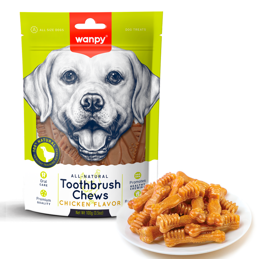 Wanpy - "Tandbørste"-snacks m. Kylling - 100g