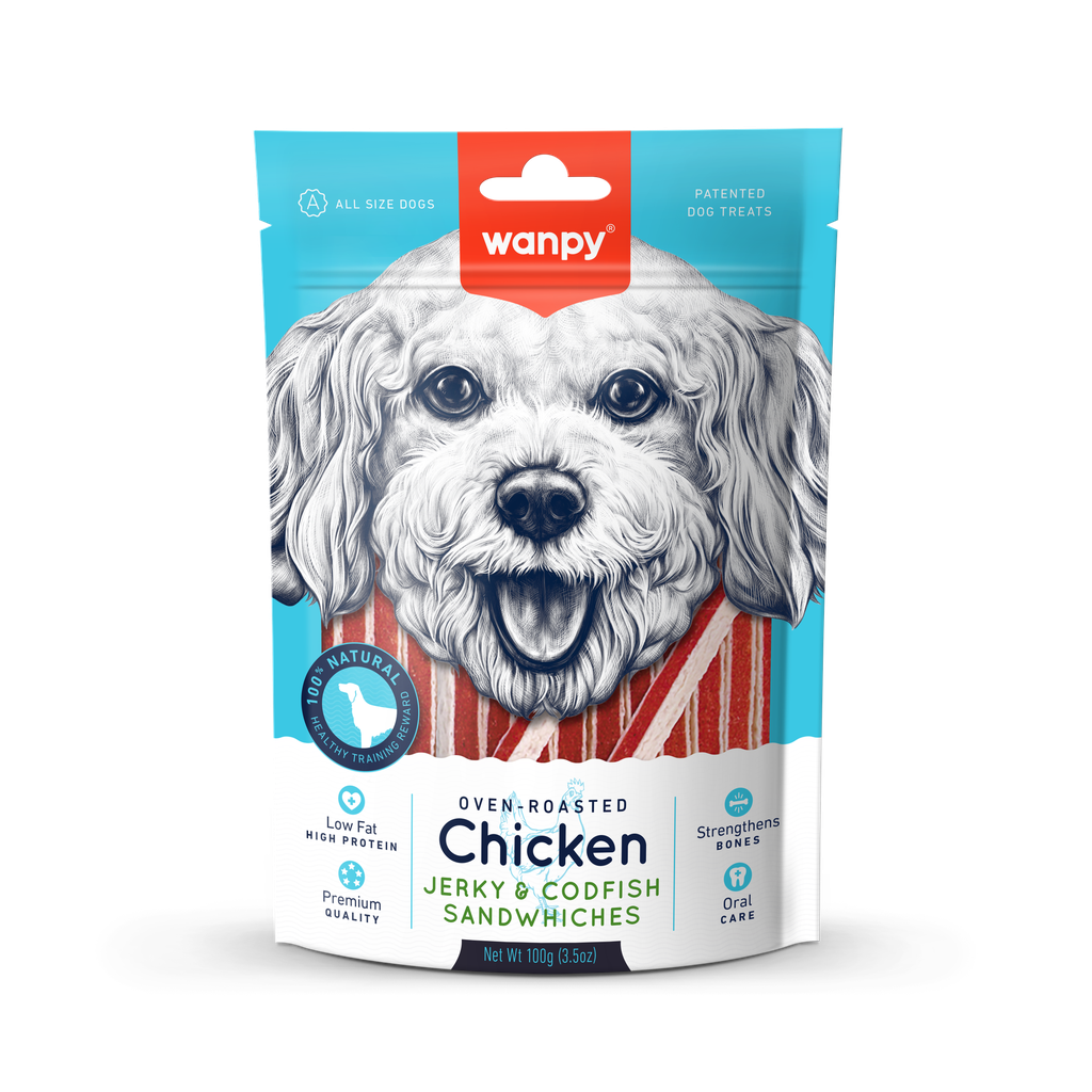 Wanpy - Kylling & Torsk sandwich - 100g