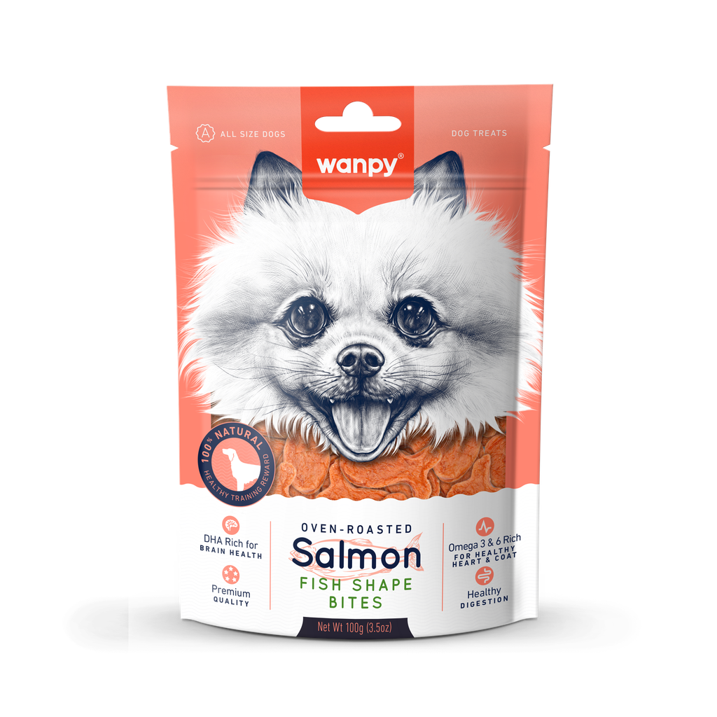 Wanpy - Fiskeformede Lakse-bidder - 100g