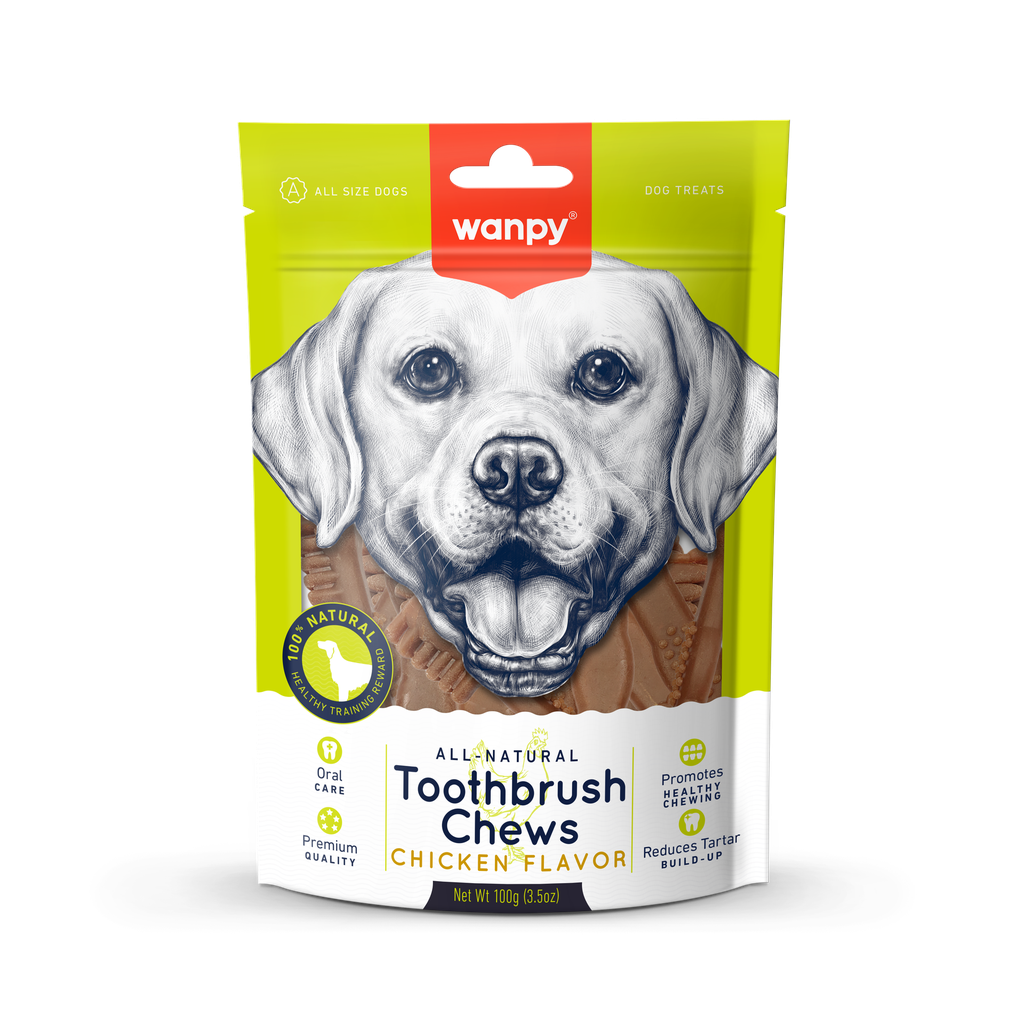 Wanpy - "Tandbørste"-snacks m. Kylling - 100g