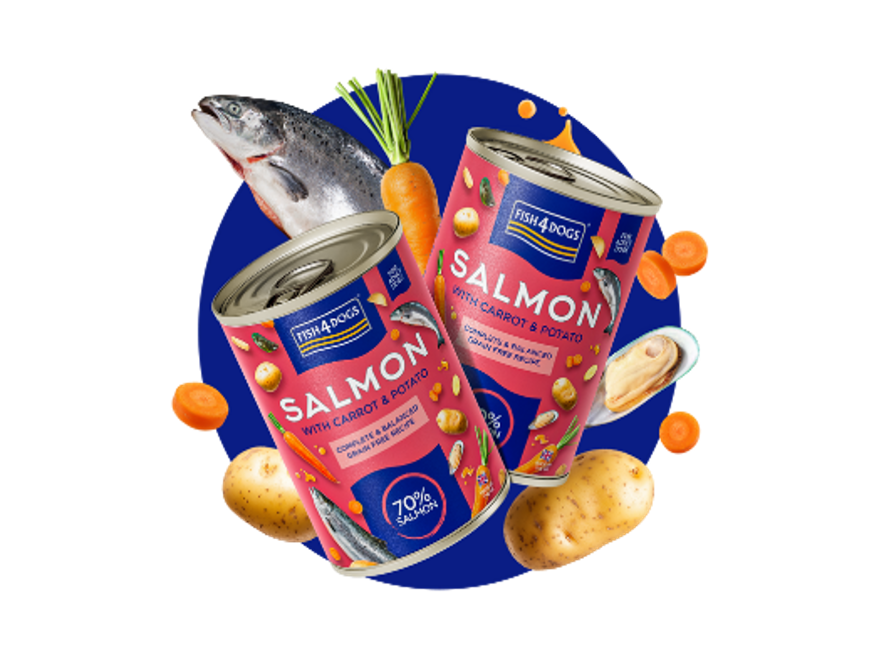 Fish4Dogs® Finest - Laks m. Gulerod & Kartofler - 395g