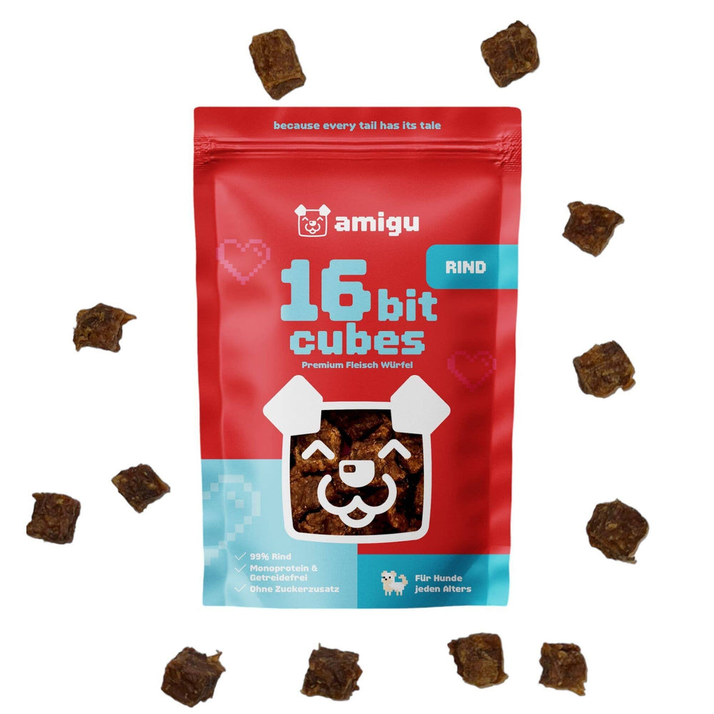 Amigu - Store kødterninger m. Oksekød - 100g