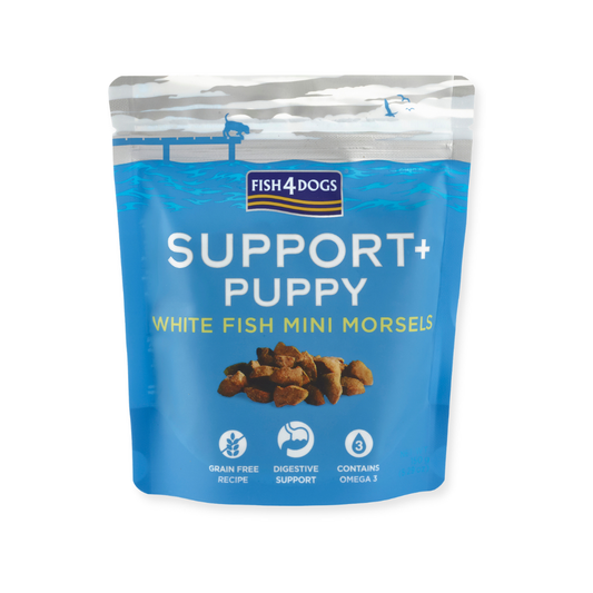 Fish4Dogs - Support+ - Hvalpe Fordøjelse - Hvid Fisk Bites 150 g