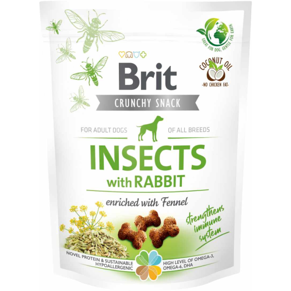 Brit - Sprøde godbidder - m. Insekter & Kanin - 200g